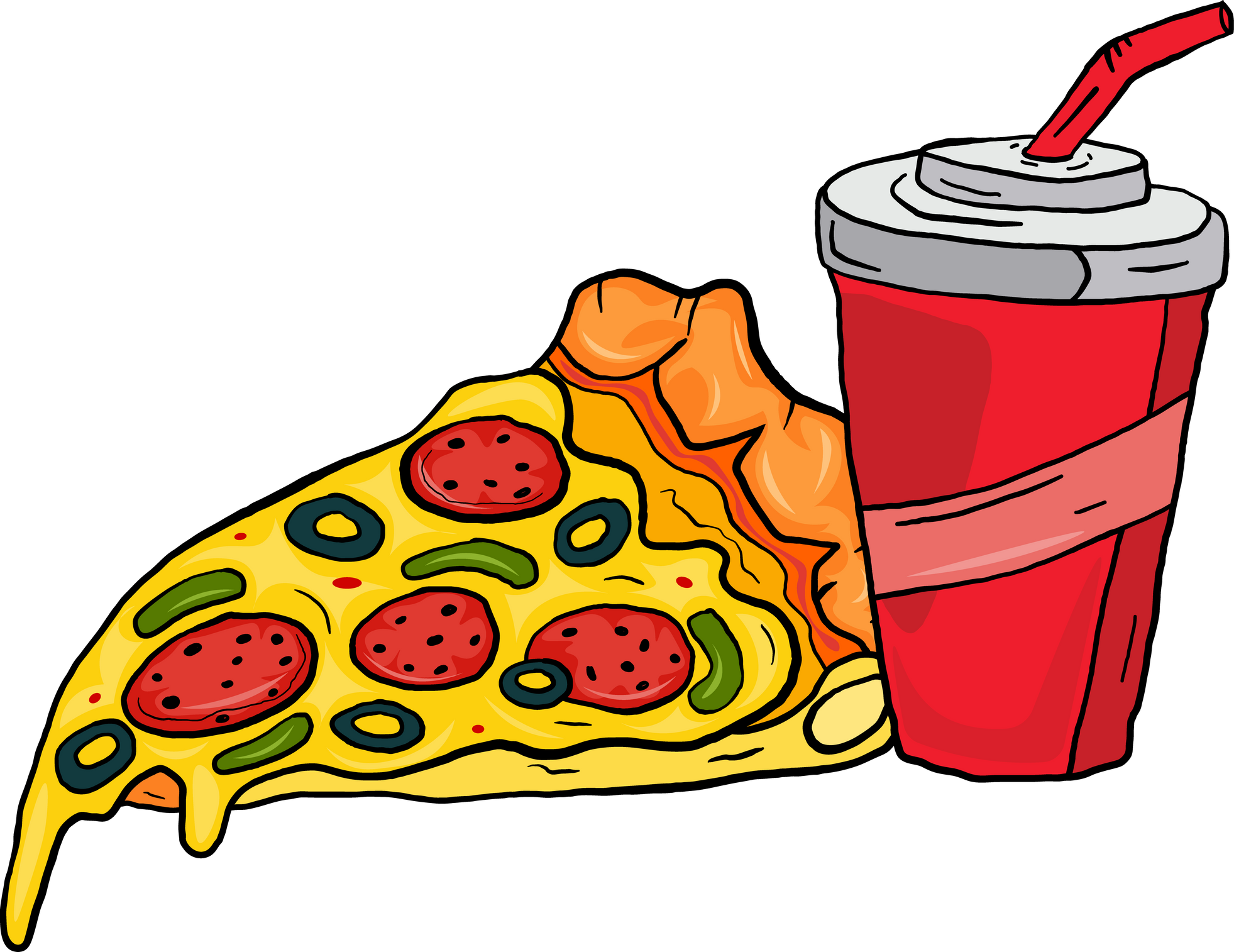 Pizza Slice with Cola